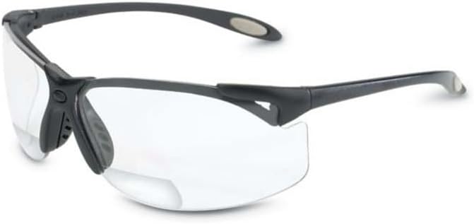 UVEX by Honeywell A962 Reader/Magnifier Series Black Frame, +2.5 Diopter TSR Gray Lens with Anti-Scratch Hardcoat