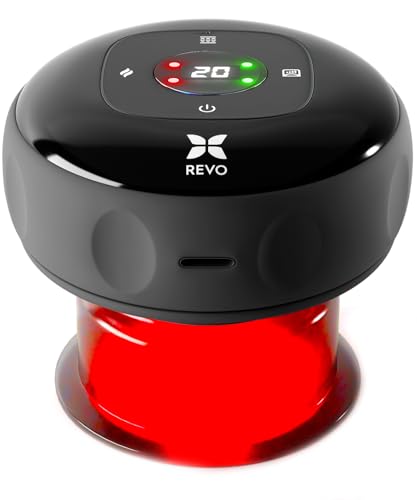 REVO The Original 4-in-1 Smart Cupping Therapy Massager, Red Light