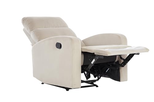 Image of Urban living - Monaco Single Seater Fabric Manual Recliner | 1 Seater Sofa | Single Sofa Recliner | 1 Seater Chair Sofa | 1 Year Warranty | Beige