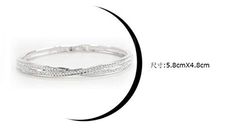Saturey Bracelet en Cristal autrichienBracelet Polyvalent Bijoux Blanc (Color : Rose Red) – vue 5