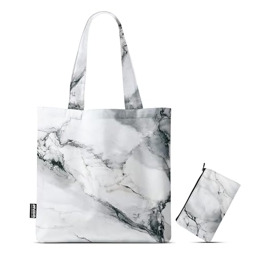 شنطة يد كبيرة توت مطبوعة بتصميم خاص - مقاس 38 × 40 سم - مع شنطة (ابيض رخامي TB/712)