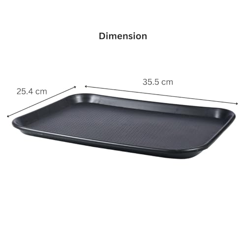 Image of Forge Printech Small Plastic Tray 10x14 Black, use in Home and Kitchen, Durable Plastic Tray for Multi Purpose, Ideal for Serving Beverages and Food (1, Black)
