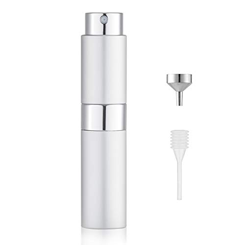 LISAPACK 8ML Atomizer Perfume Spray Bottle for Travel, Empty Refillable Cologne Dispenser, Portable Sprayer (Silver)