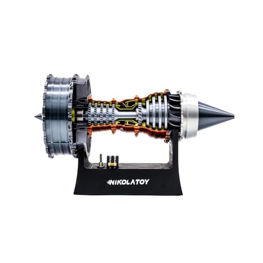 NikolaToy TR900 Turbofan Engine Model Kit – 1:20 Scale Turbojet Aircraft Engine – 3D Printed Mechanical Science Education Toy Aviation Enthusiast Gift – Deluxe Version (Finished)
