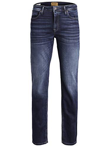 JACK & JONES Jeans Regular Fit Denim Stone Washed Mid Waist mit Heller Naht JJICLARK JJORIGINAL,...