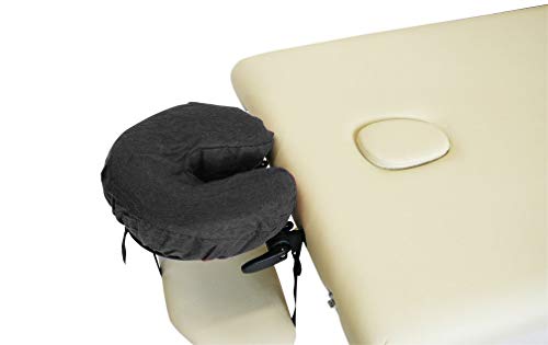 SPA Massage Table Bed Flannel Face Pillow Covers 3 Pack (Black)