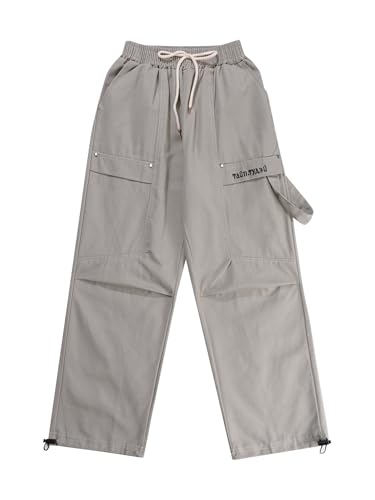 JEATHA Boy's Hip Hop Dance Pants Casual Cargo Joggers Adjustable Drawstrings Sweatpants for Kids Hiking3