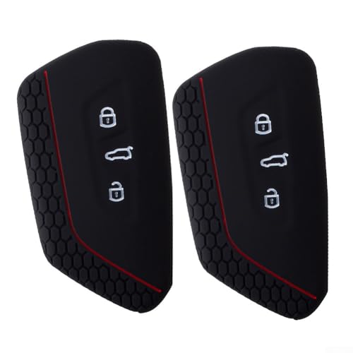 Gdfnmogo Lot de 2 coques en silicone souple pour clés de voiture Plus Enyaq Iv Noir