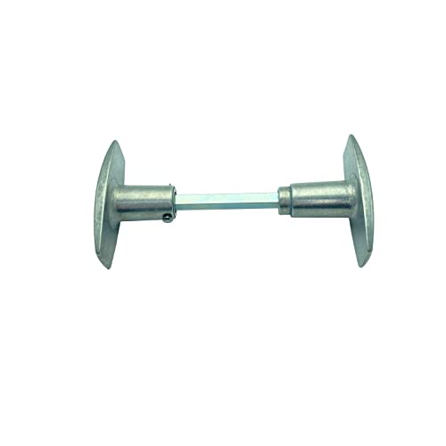 Bouton Double Dac en Aluminium Poli, 1 Portée, Fixation Goupille, 6mm x 90mm, grise