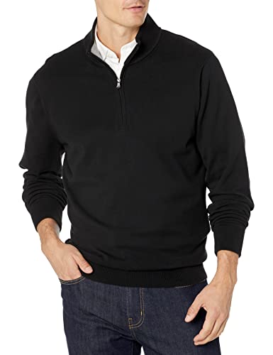 Image of Cutter & Buck Men's Machine Washable Lakemont Half-Zip Sweater, Black, Medium