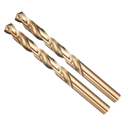 METALLIXITY Drill Bit (7/16) 2Pcs 4241 High-Speed Steel Straight Shank Gold Finish 135 for Wood Plastic Iron Copper Aluminum Low Soft Metal