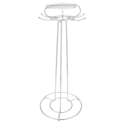 Toyvian Estante de Hierro 6 Ganchos para Utensilios de Cocina, Soporte Versátil para Cucharas y Espátulas, Tamaño Compacto y Base Estable para Organización en Cocina, Color Plateado