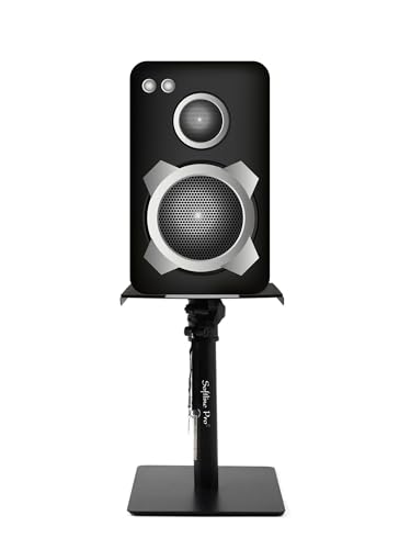 Image of Softline Pro Desktop Studio Monitor Speaker Stand Square Base Tabletop Stand Anti-Vibration Foam Pads Fits 4 inch-8 inch Speakers Heavy Duty 15 Kg Load Capacity - SP 902 T (Single)