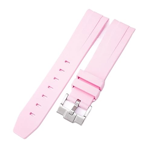 Bracelet de montre caoutchouc fluoré vert premium à extrémité incurvée 20mm