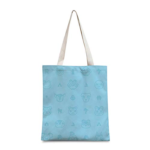 Bolsa De Lona Portátil Bolso De Hombro con Estampado Animal Crossing Bolsa De Compras Reutilizable Adolescentes Unisexo Viajar Bolso De Lona De Algodón Cover