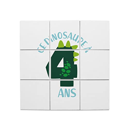 Carreaux céramique décoratif dinosaure : cadeau anniversaire enfant 4 ans