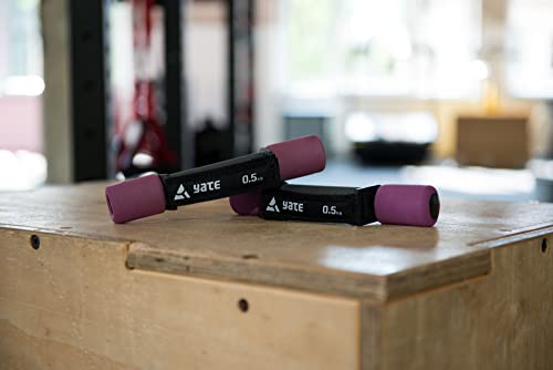 Foto von Yate Neopren Soft Hanteln Set Gymnastikhanteln 2 x Fitnesshanteln Handschlaufe 0,5kg pink mit Softtouch Griffen für Aerobic Fitnesstraining und Leichthantel-Training