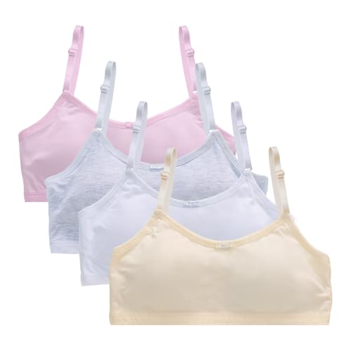 flintronic 4 Pack Mädchen Sport BHS, Teens Unterwäsche, Top Bustier, mit Fest Gepolsterte und Verstellbarem Schultergurt Bralette, für 10-14 Jahre Kinder und Kleine Brüste Damen, L flintronic 4 Pack Mädchen Sport BHS, Teens Unterwäsche, Top Bustier, mit Fest Gepolsterte und Verstellbarem Schultergurt Bralette, für 10-14 Jahre Kinder und Kleine Brüste Damen, L