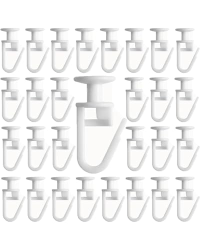 QLEUIFT 100 Pcs Deslizadores de Cortina Ganchos Deslizantes para Cortinas con Ganchos Plegables para Ganchos de Riel de Cortina con un Diámetro Interno de la Pista Superior a 11mm