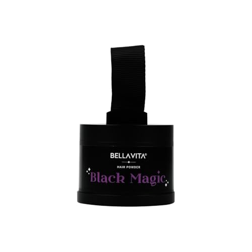 Image of BELLAVITA Black Magic Hair Powder 4g | Covers Grey Hair & Bald Spots Instantly | Root Touch Up | Root Cover Up | Sweat-Resistant & Long-Lasting Formula | Natural Looking Colour | Quick cover touch-up
