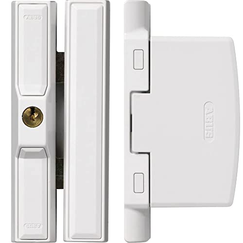 ABUS Fenster-Zusatzsicherung FTS88 AL0125 - ABUS-Sicherheitslevel 9-31739 - weiß & Scharnierseitensicherung FAS97 - Fenster-Zusatzschloss für die Scharnierseite -10-11782 - Weiß