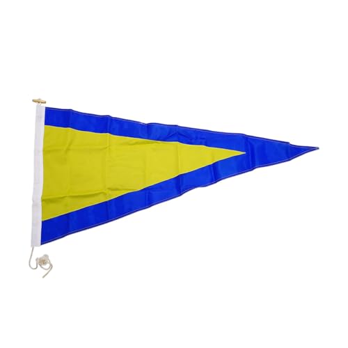 Flag and Banner International Signal Flag - Nautical Flag | Double Stitched, Durable Hardware | Made in USA - No. 0 1st Substitute Nylon Pennant with Rope and Toggle