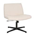FDW Criss Cross Chair Armless Cross Legged Office Desk Chair Adjustable Swivel Ergonomic Desk Chair No Wheels U Shaped Backrest with Wide Seat Native Sponge Computer Task Vanity Chair for Home Office