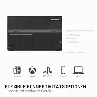 ViewSonic VX1654 40,6 cm (16 Zoll) tragbarer Gaming-Monitor (1920 x 1080), 144 Hz, 6,5 ms, SuperClear® IPS, Mini-HDMI, 2 USB Typ C, Lautsprecher – Ansicht 5