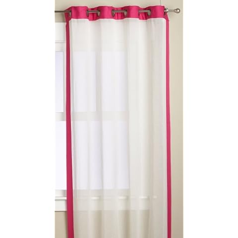 Editex Home Textiles Veronica Window Panel, 55 by 63-Inch, Hot Pink Cover