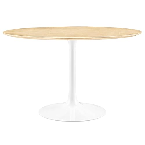 Image of Modway Lippa Dining Table, 48 inch, White Natural