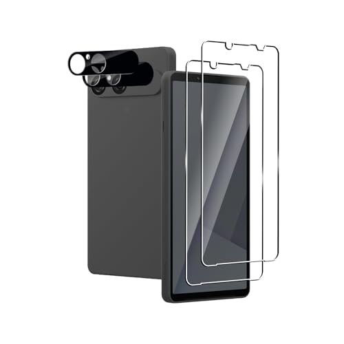 Afikyutu Protector de Pantalla para Sony Xperia 10 VII, 2 Piezas Cristal Templado + 2 Protector de Lente Cámara, Anti-Arañazos, Fácil de Instalar, 9H Dureza Vidrio Templado