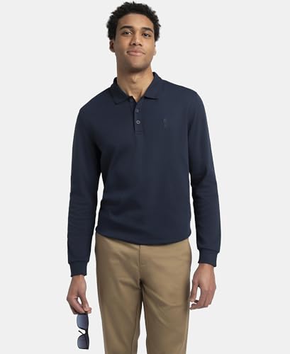 Image of Jockey 3914 Men Super Combed Cotton Rich Solid Full Sleeve Polo T-Shirt with Ribbed Cuffs