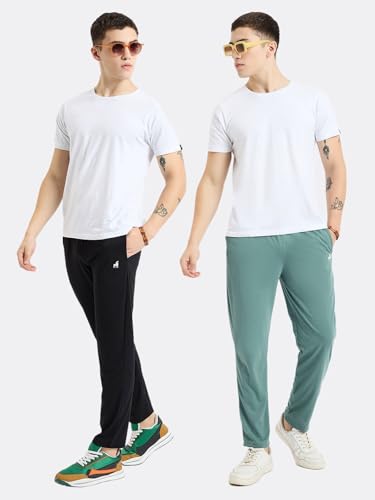 Image of Modeve Men Solid Cotton Blend Track Pant for Summer Pack of 2