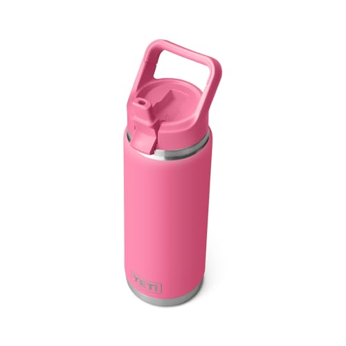 YETI Garrafa Rambler de 740 ml, isolada a vácuo, aço inoxidável com tampa de palha correspondente, H