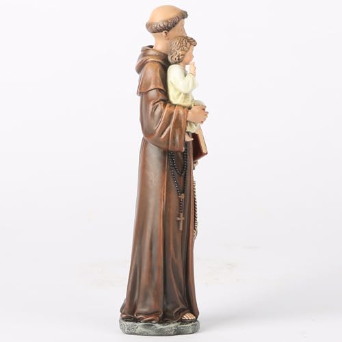 BC Katolicki posąg św. Antoniego Błogosławiona figurka religijny prezent dla taty inspirująca dekoracja domu ręcznie robiona rzeźba renesansowa od Buildclassic, wysokość 15,2 cm