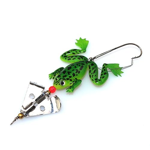 BESPORTBLE 8cm/6.2g Random Color Frog Fishing Lure Artificial Lure Metal Hooks for Anglers