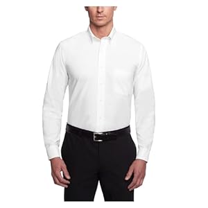 Van Heusen Men’s Regular Fit Oxford Solid Buttondown Collar Dress Shirt