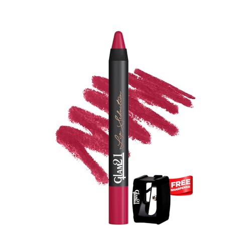 Image of Glam 21 Lip Seduction Non- Transfer Crayon Lipstick up to 12 Hours Stay | Lightweight & Longlasting|Creamy Matte | Smudge Proof - 3.6gm| Magenta Love | 20