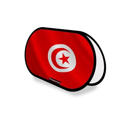 Drapeau Tunisie publicitaire ovale en polyester résistant aux intempéries 70x120