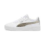 Sohle: Gummi PUMA Damen Carina 2.0 Metallic Shine Turnschuhe, Puma White Puma Gold Puma Silver, 39 EU