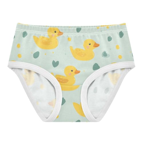Wusikd Yellow Duck Girls' Underwear Cotton Green Heart Girls Briefs Soft Toddler Underwear 2T