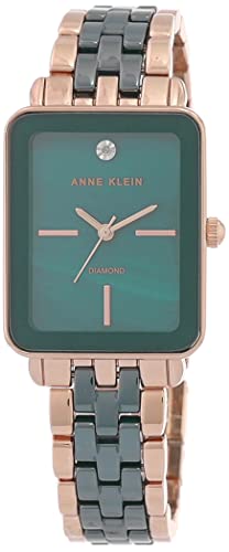 Anne Klein Women's Japanese Quartz Dress Watch with Ceramic Strap, Blue, 20 (Model: AK/3668NVRG)