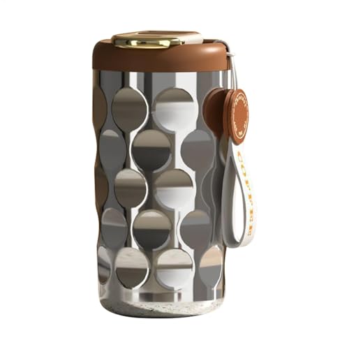 Taza con aislamiento de cerámica - Taza de vacío de acero inoxidable, taza de café con aislamiento | Taza aislante para exteriores de acero inoxidable para café de 410ml con tapa, taza termo antidesli