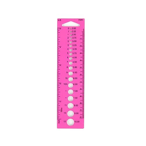 Montesy Knitting Needle Gauge Measuring Tool Knitting Gauge Ruler Stitching Needle Gauge Tool Geometric Template