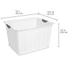 Sterilite 6-Pack Deep Ultra Basket, Open Top Plastic Storage Organizer, White - Classic Baskets for Organizing Countertops, Pantry Shelves, Kitchen Cabinets, Laundry Rooms or Home Offices