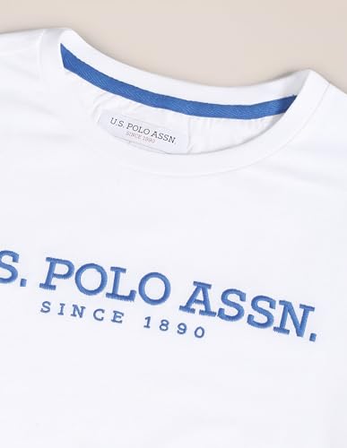 Image of U.S. Polo ASSN. Knitted Slim Fit Cotton T-Shirts for Men - Breathable & Comfortable, Half Sleeves Mens Casual T Shirts