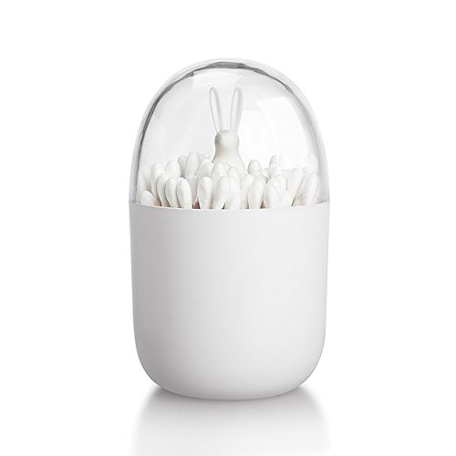 Elephanty Cotton Swab Holder, Small Q-Tips/Toothpicks Storage Organizer (Rabbit)