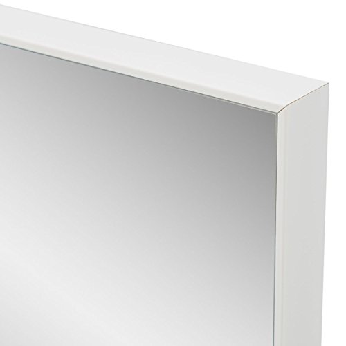 LOLAhome - Espejo de Pared Blanco Rectangular, con Marco Fino de Plástico. Ideal para Vestidor, Dormitorio o Recibidor (Blanco, 90x30 cm) - imagen 2