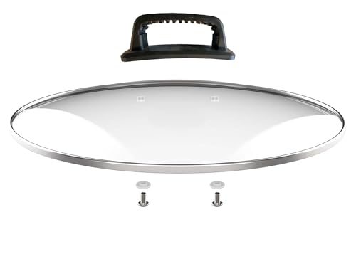 Oval glass lid for 6 qt slow cooker, compatible with Crock pot Hamilton Beach Black Decker and most of brand in market 6 quart slow cooker