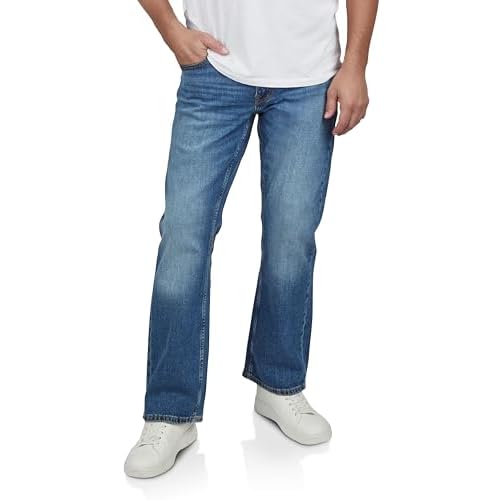 MUSTANG Herren Jeans Hose Oregon Bootcut Männer Jeanshose Denim Stretch Baumwolle Blau Schwarz W30 W31 W32 W33 W34 W36 W38 W40, Größe:W 36 L 34, Farbe:Medium Blue Denim (682)